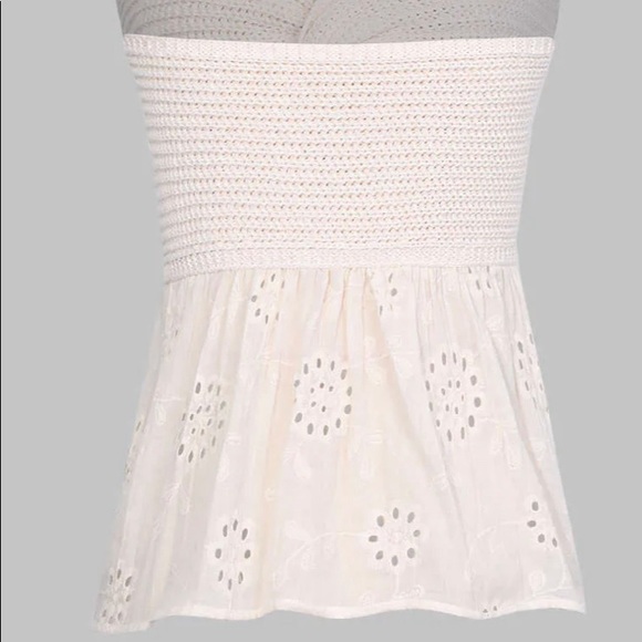 Micas | Tops | Knot Front Knit Embroidered Tube Top | Poshmark